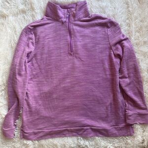 Purple Heathered Quarter-Zip Pullover Lightweight Athletic Sweater